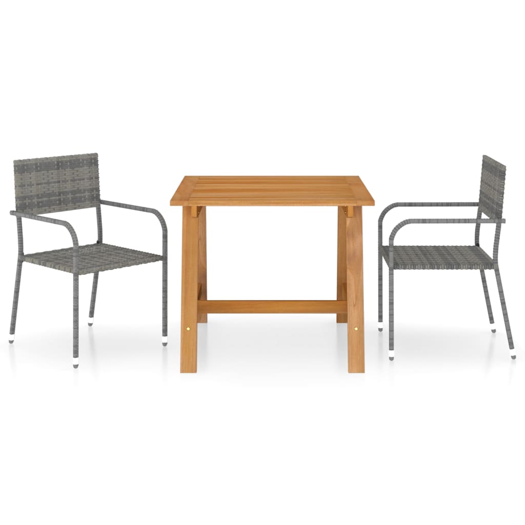 5 pcs conjunto de jantar para jardim cinzento