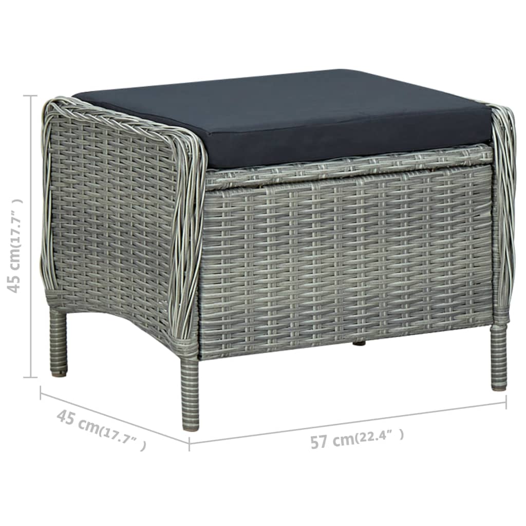 7 pcs conjunto de jantar para jardim cinzento-claro