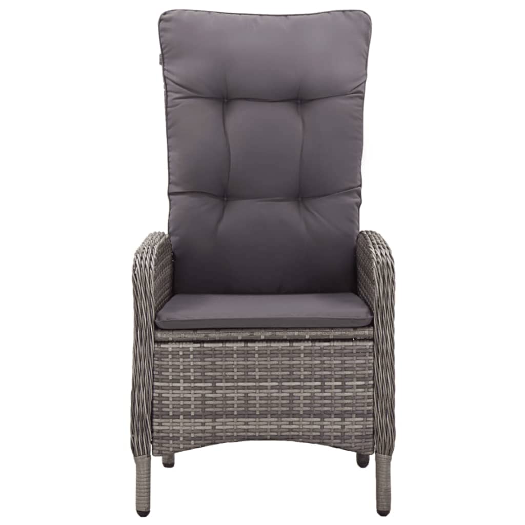 5 pcs conjunto de jantar para jardim cinzento