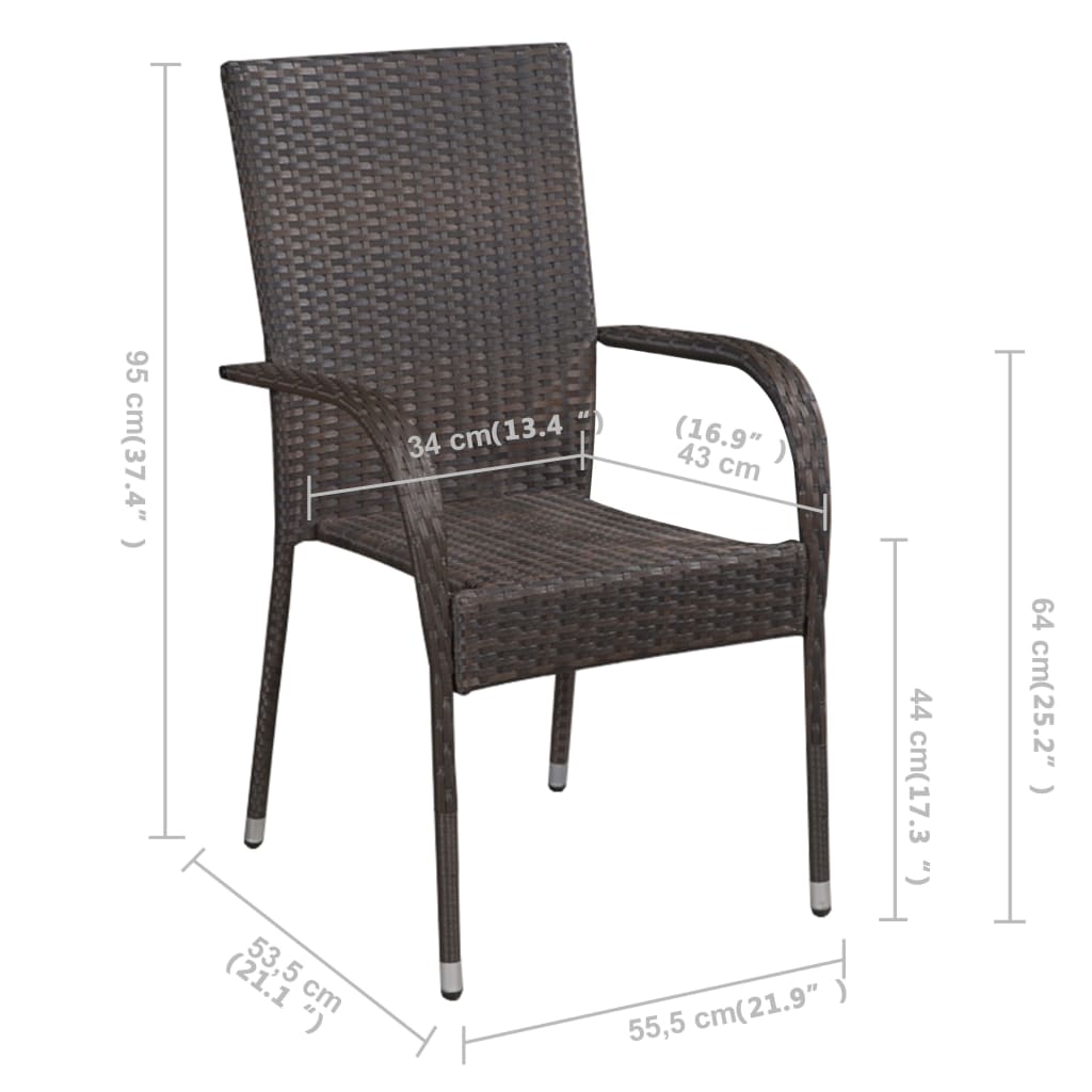 7 pcs conjunto de jantar para jardim cinzento