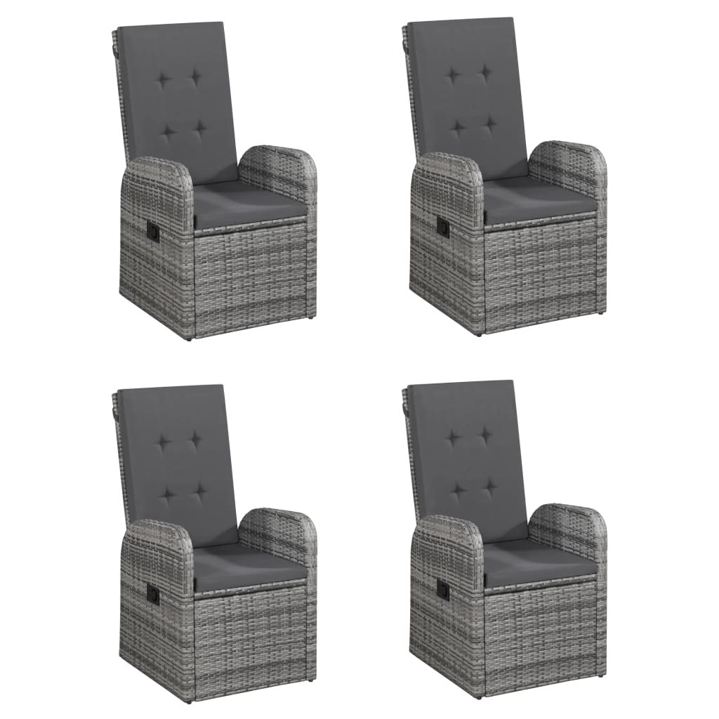 7 pcs conjunto de jantar de jardim cinzento