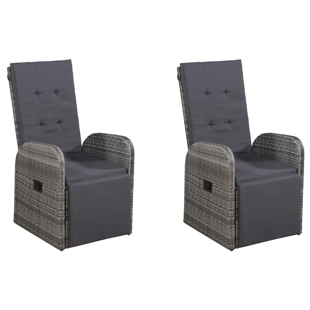 7 pcs conjunto de jantar para jardim cinzento