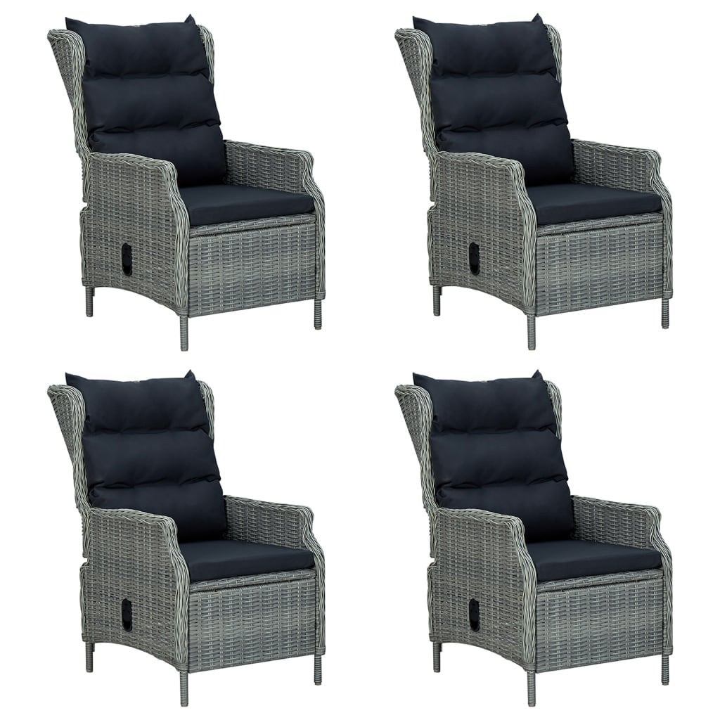 7 pcs conjunto de jantar para jardim cinzento-claro