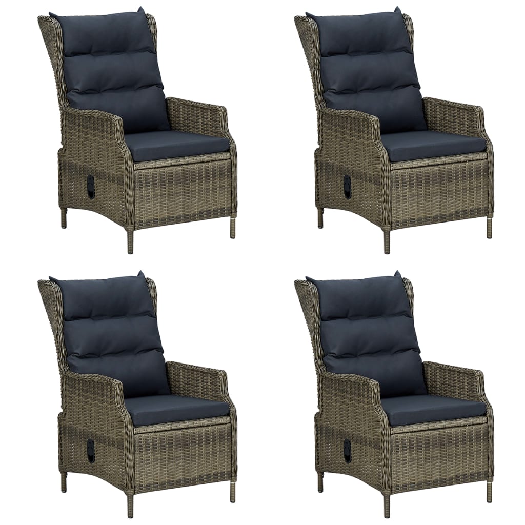 7 pcs conjunto de jantar para jardim cinzento-claro