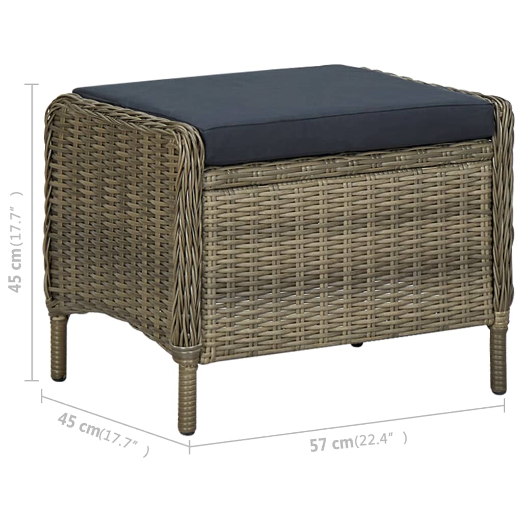 7 pcs conjunto de jantar para jardim cinzento-claro