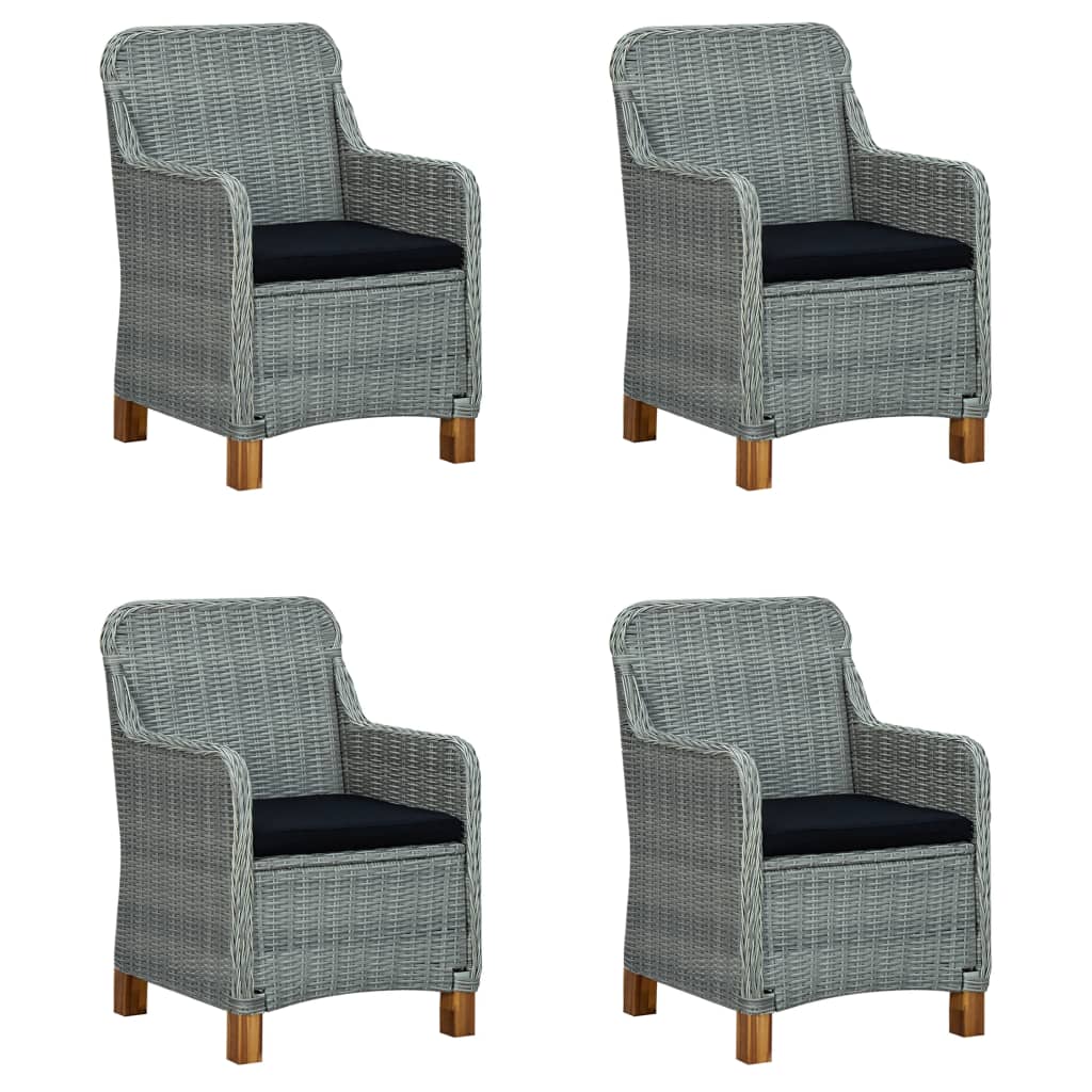 7 pcs conjunto de jantar para jardim cinzento-escuro