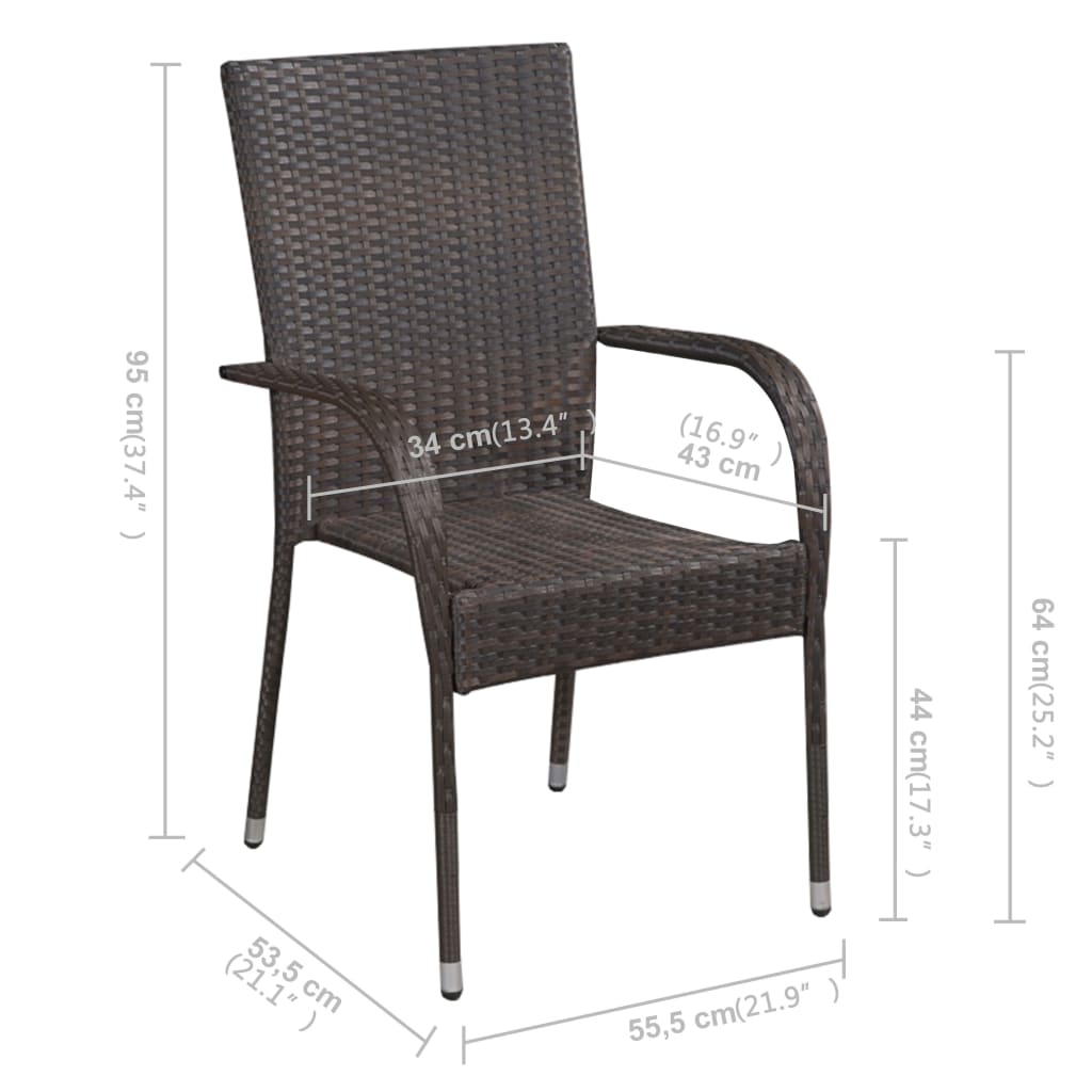 7 pcs conjunto de jantar para jardim cinzento