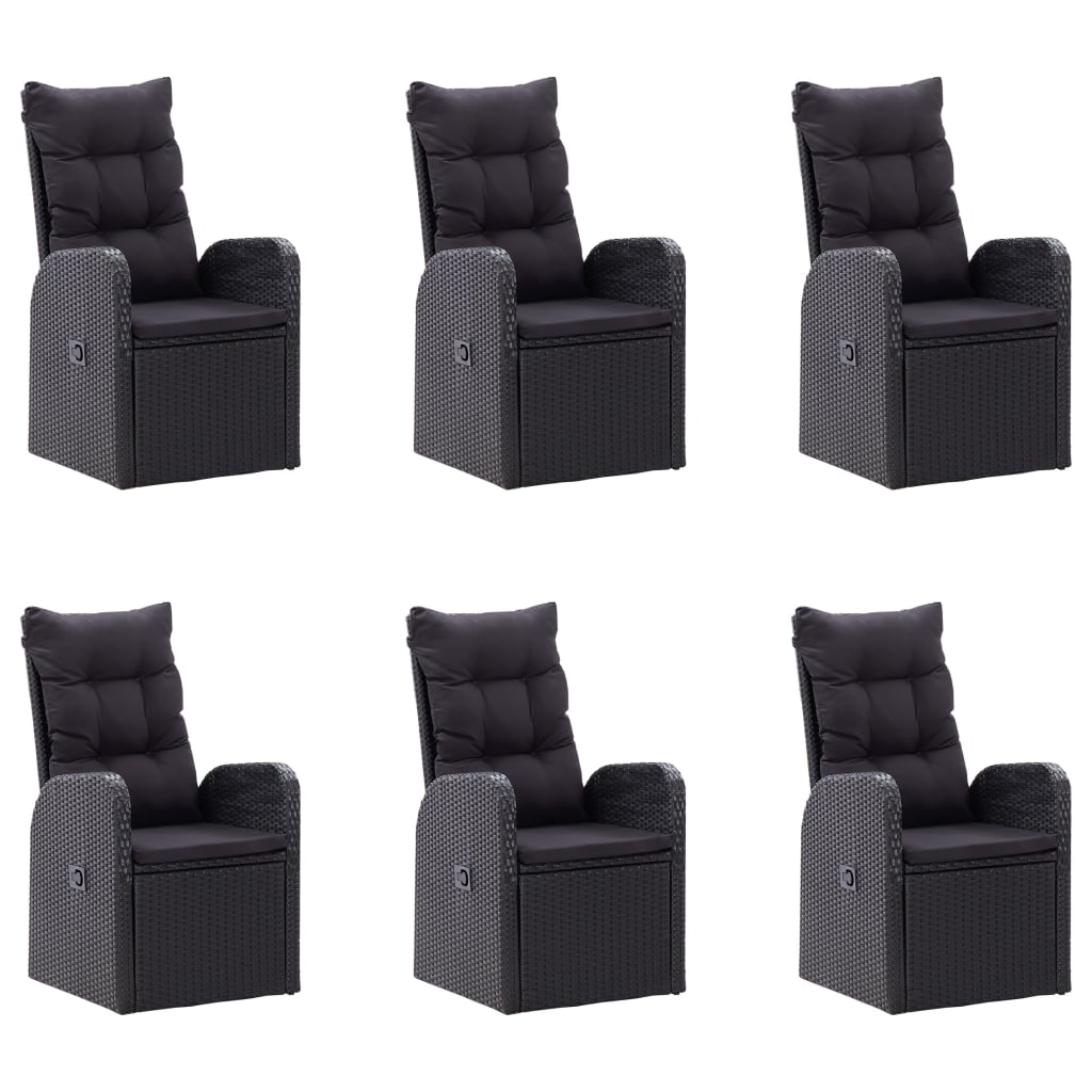 7 pcs conjunto de jantar de jardim cinzento