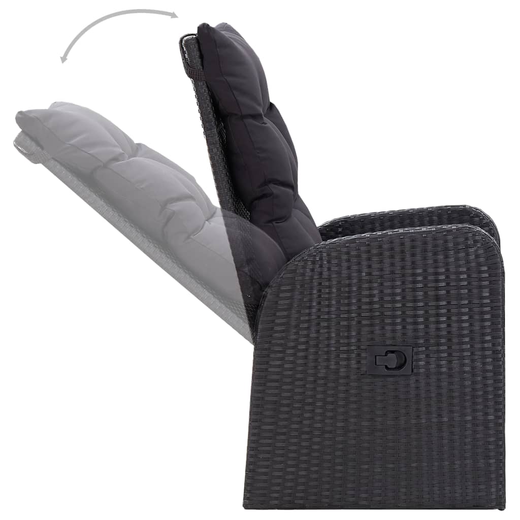 7 pcs conjunto de jantar de jardim cinzento