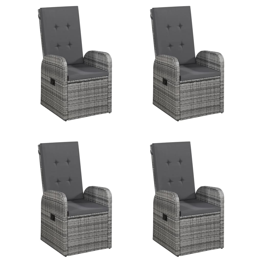 7 pcs conjunto de jantar para jardim cinzento