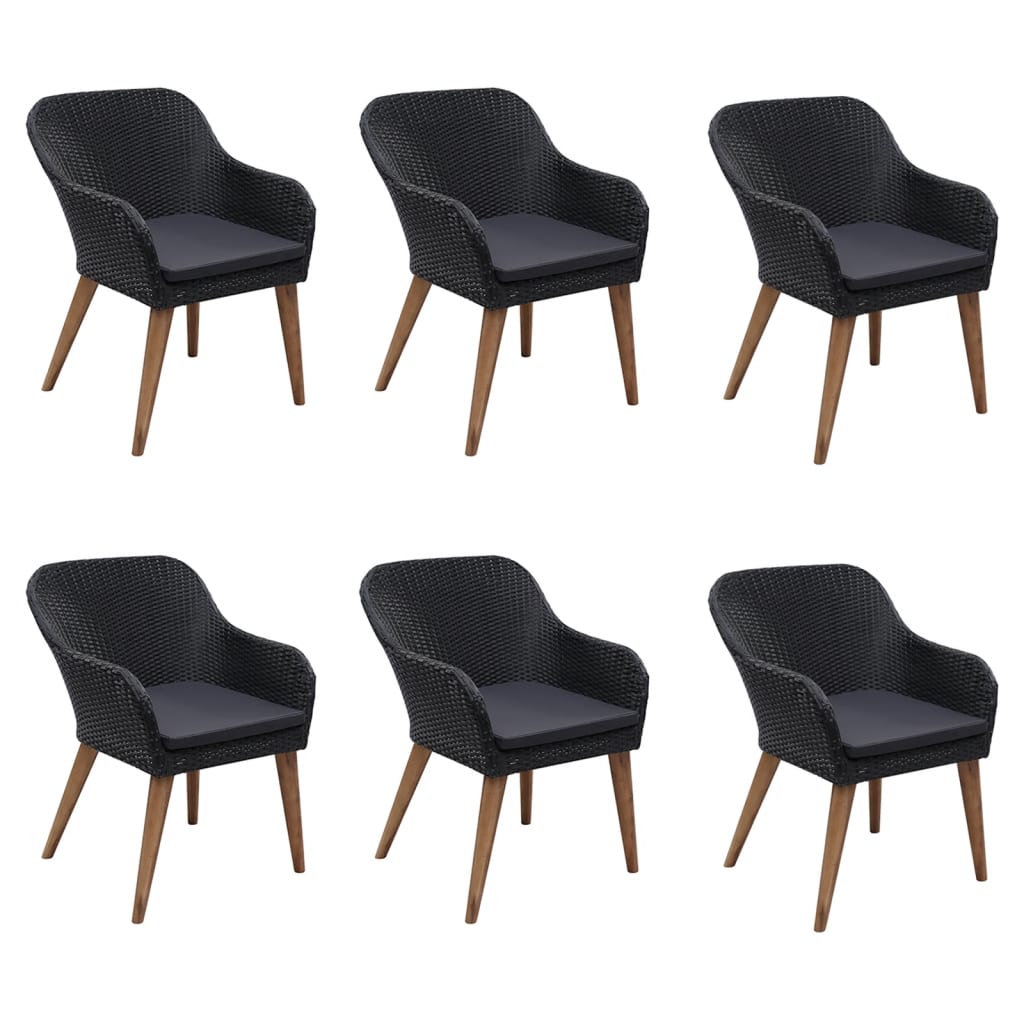 5 pcs conjunto de jantar para jardim castanho