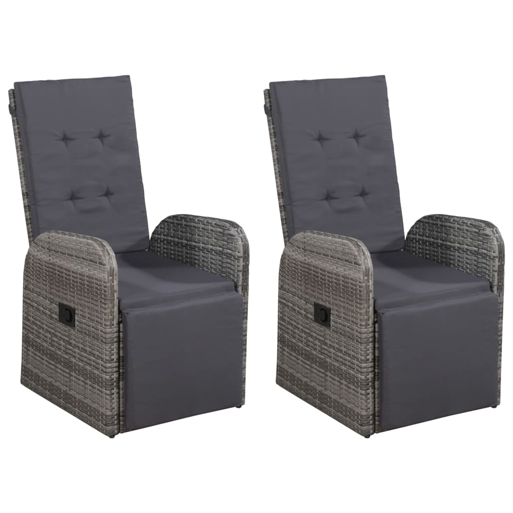 7 pcs conjunto de jantar para jardim cinzento