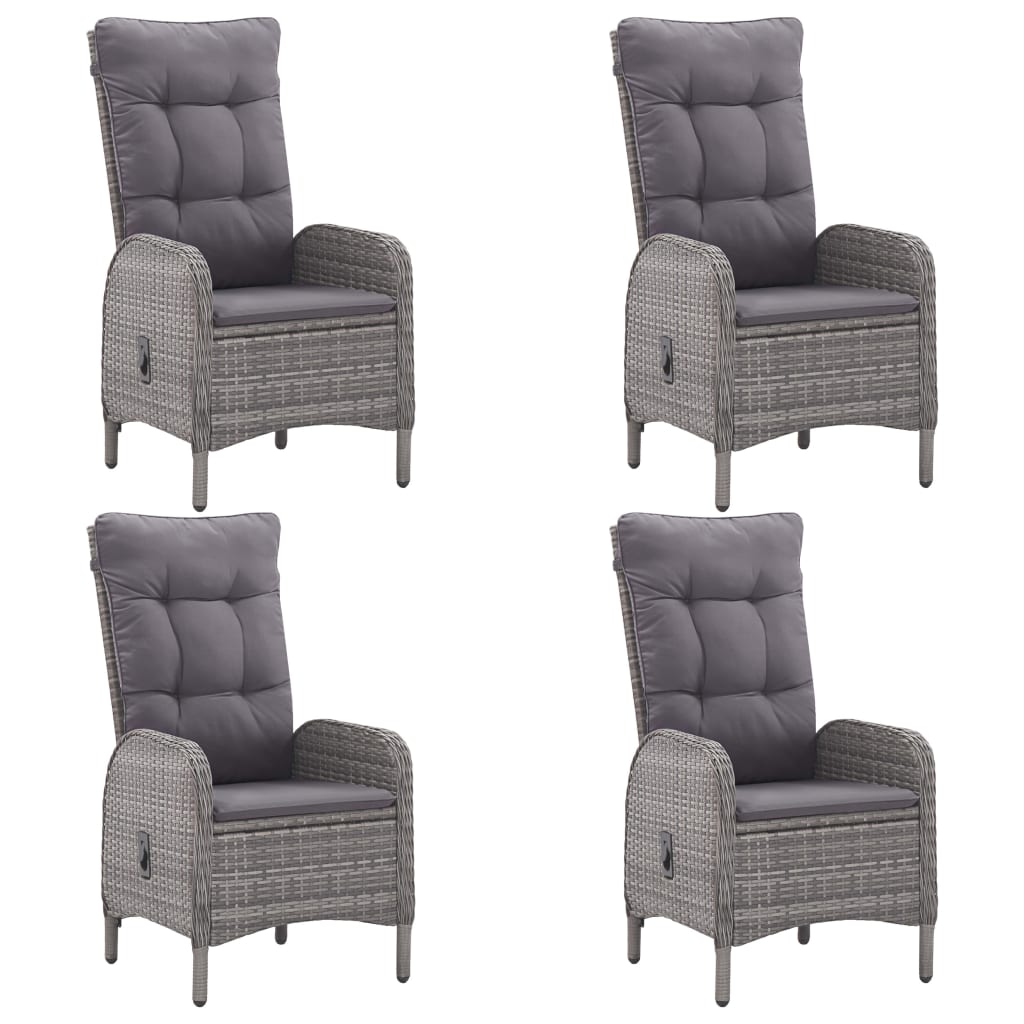 7 pcs conjunto de jantar para jardim cinzento