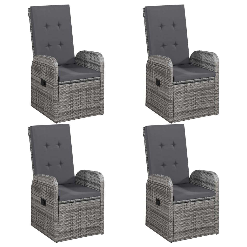 7 pcs conjunto de jantar de jardim cinzento