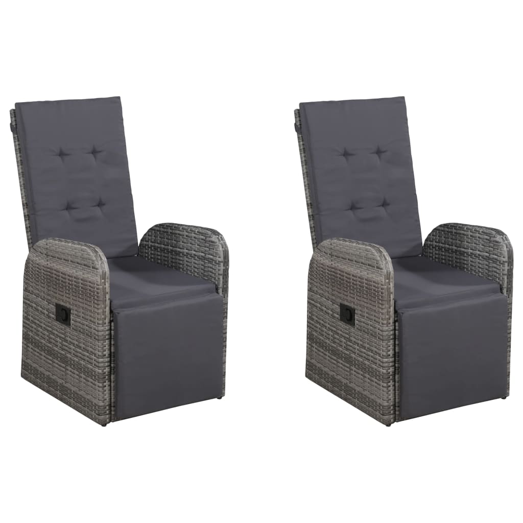 7 pcs conjunto de jantar para jardim cinzento