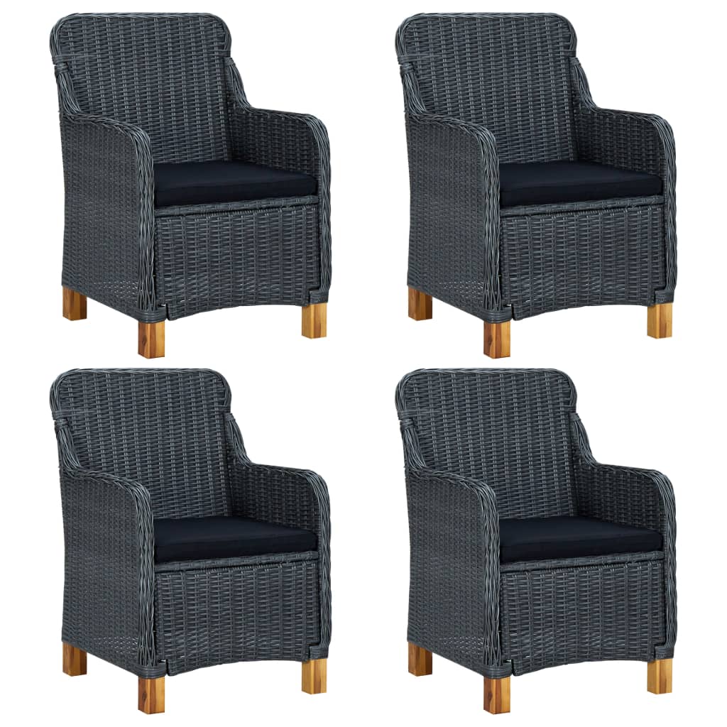 9 pcs conjunto de jantar para jardim cinzento-claro