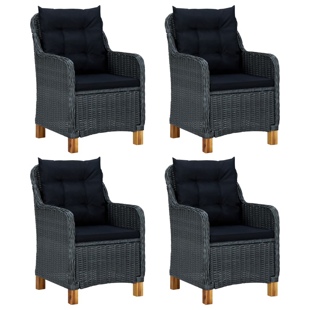 9 pcs conjunto de jantar para jardim cinzento-claro