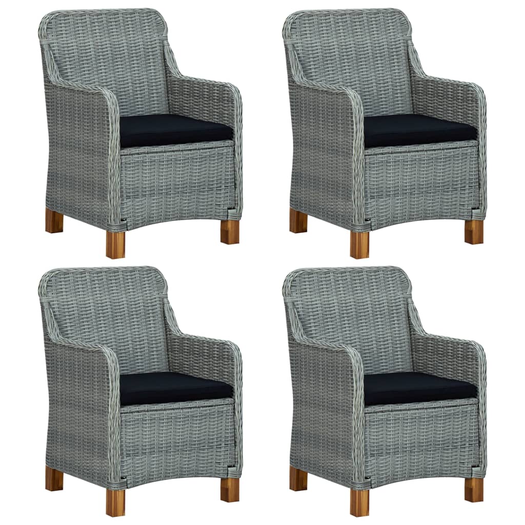 9 pcs conjunto de jantar para jardim cinzento-claro