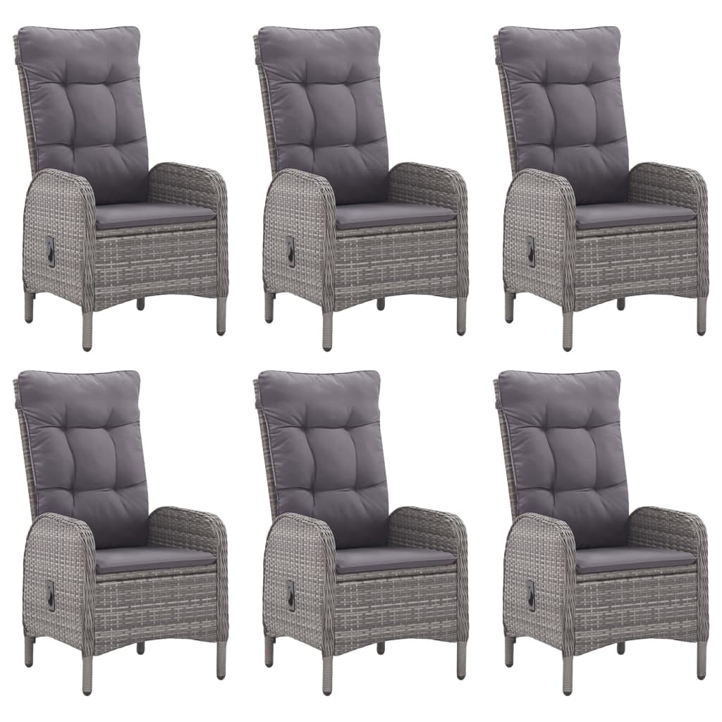 9 pcs conjunto de jantar para jardim cinzento