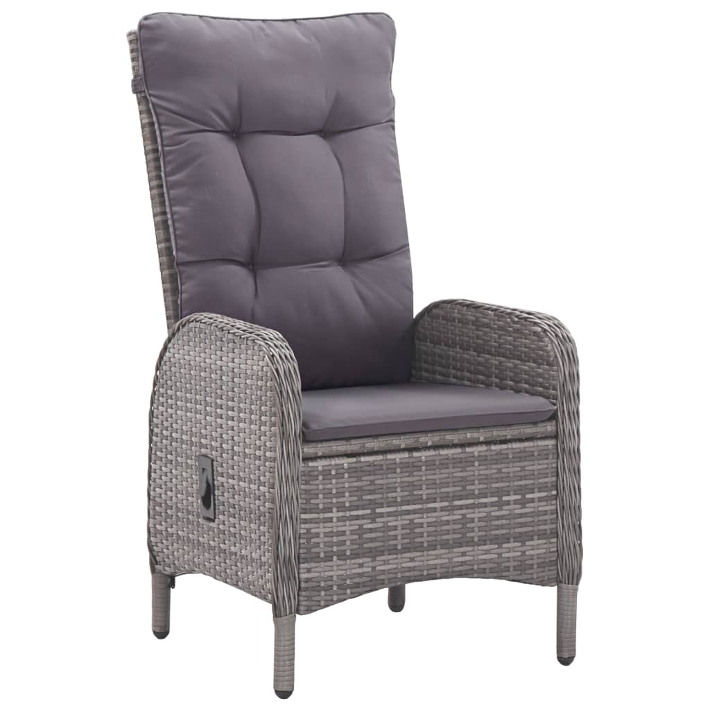 9 pcs conjunto de jantar para jardim cinzento