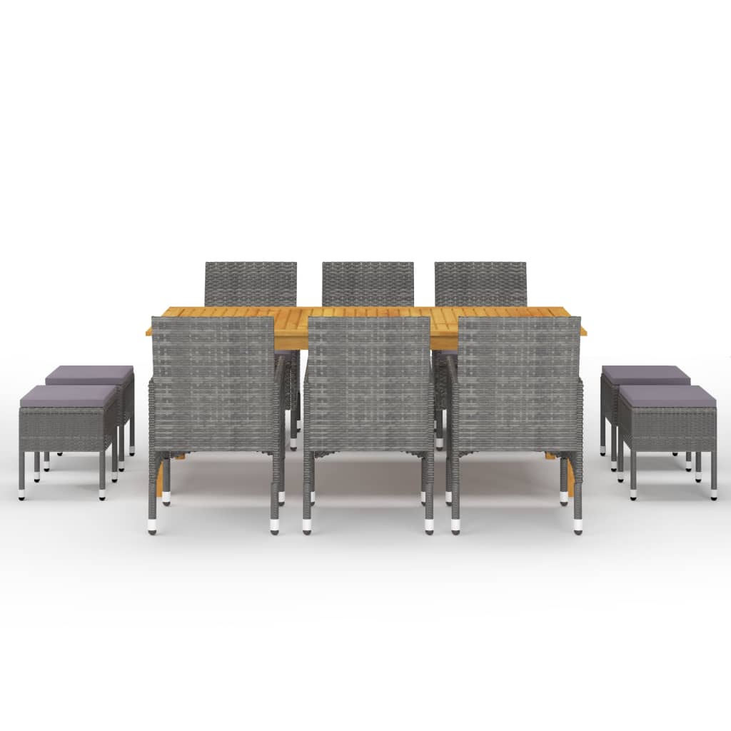 11 pcs conjunto de jantar para jardim bege