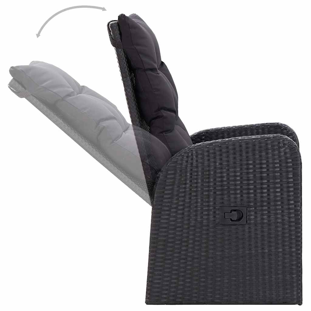 7 pcs conjunto de jantar de jardim cinzento