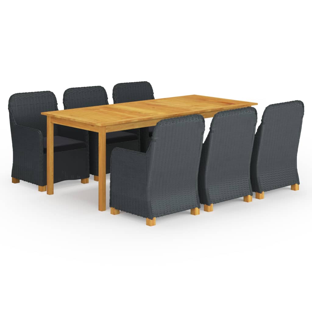 9 pcs conjunto de jantar para jardim cinzento-claro