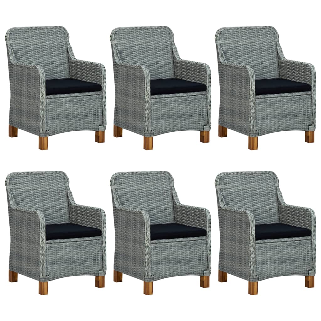 9 pcs conjunto de jantar para jardim cinzento-claro