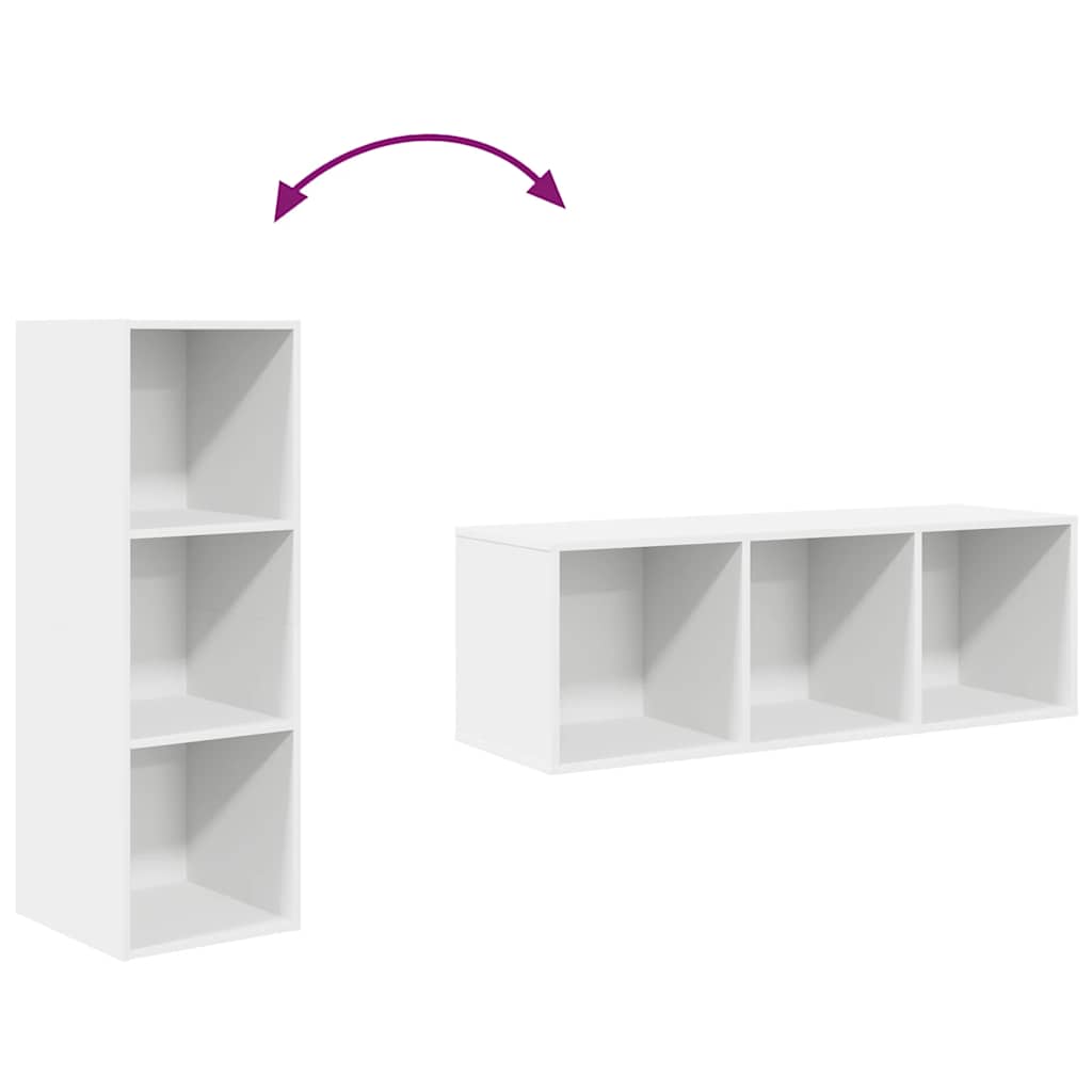 Armário de parede para TV derivados de madeira branco