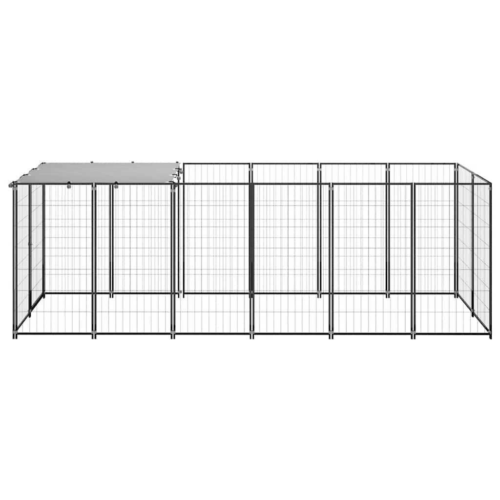 Canil para cães 330x110x110 cm aço preto
