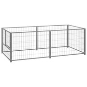 Canil para cães 200x100x70 cm aço prateado