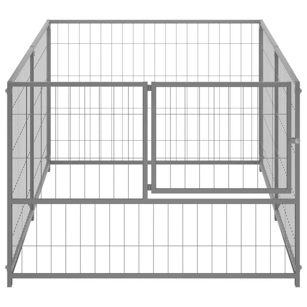 Canil para cães 200x100x70 cm aço prateado
