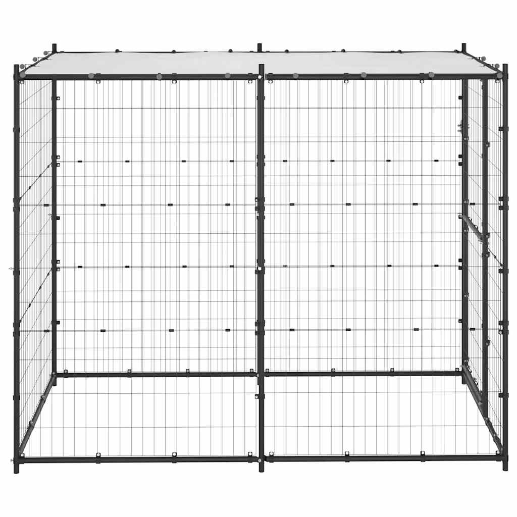 Canil de exterior com telhado 110x220x180 cm aço