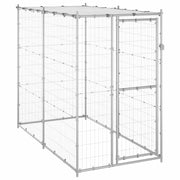 Canil de exterior com telhado 110x220x180 cm aço galvanizado