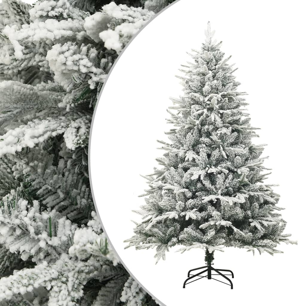 Árvore de Natal artificial com neve 210 cm PVC e PE verde