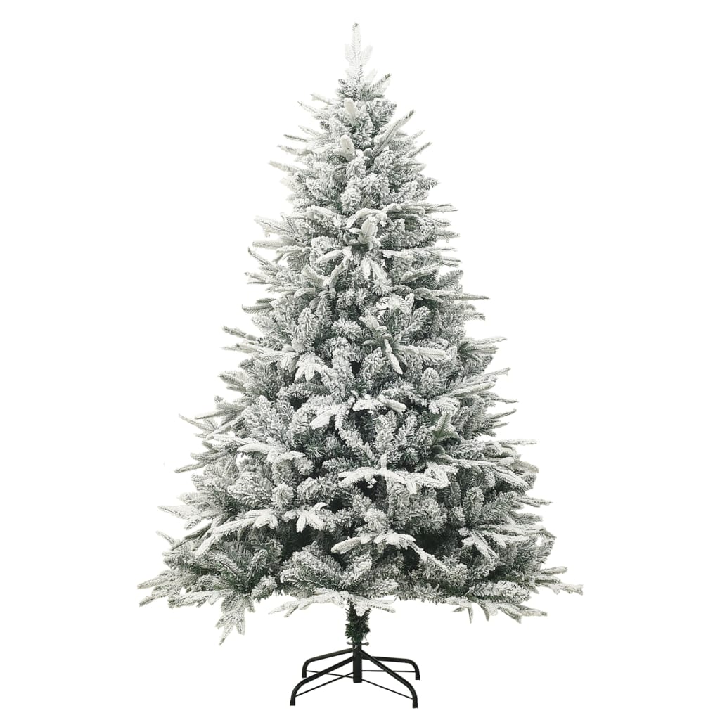 Árvore de Natal artificial com neve 210 cm PVC e PE verde