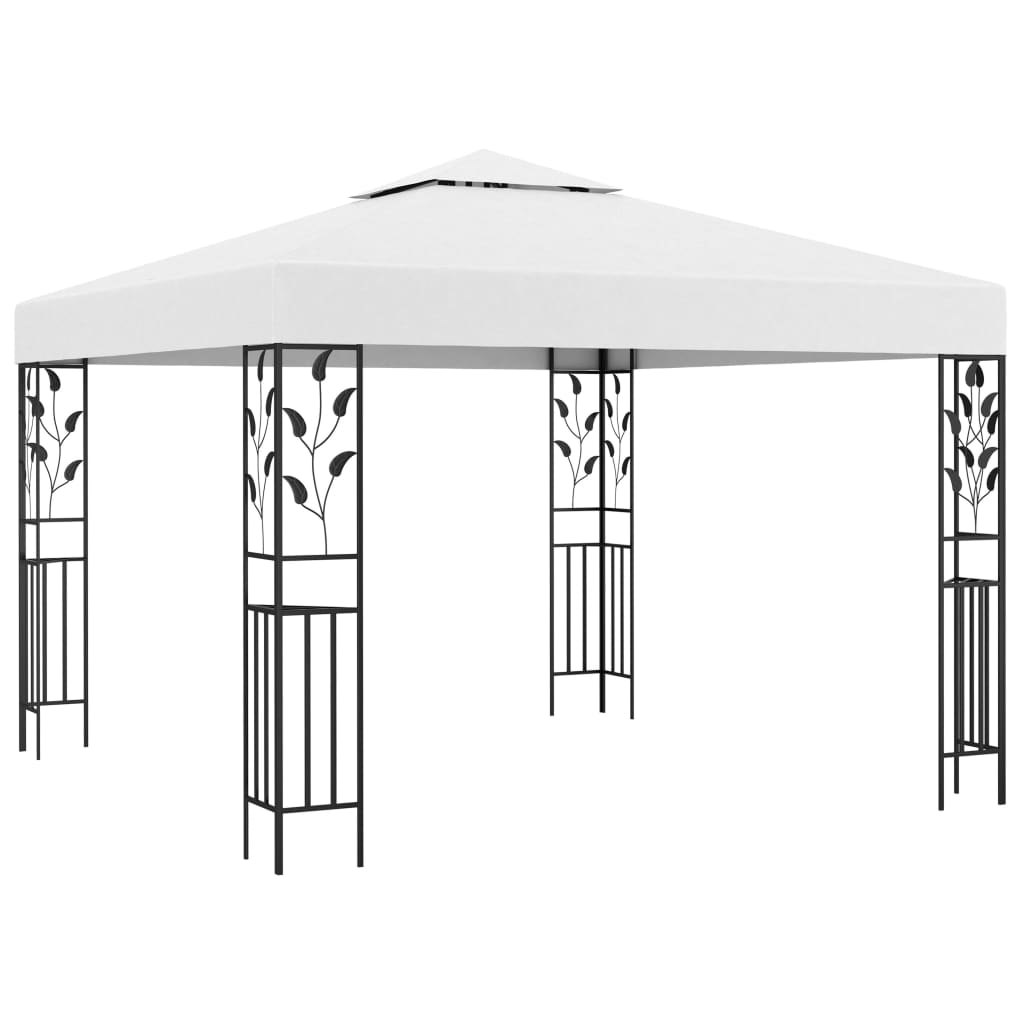 Gazebo com cordões de luzes LED 3x3 m antracite