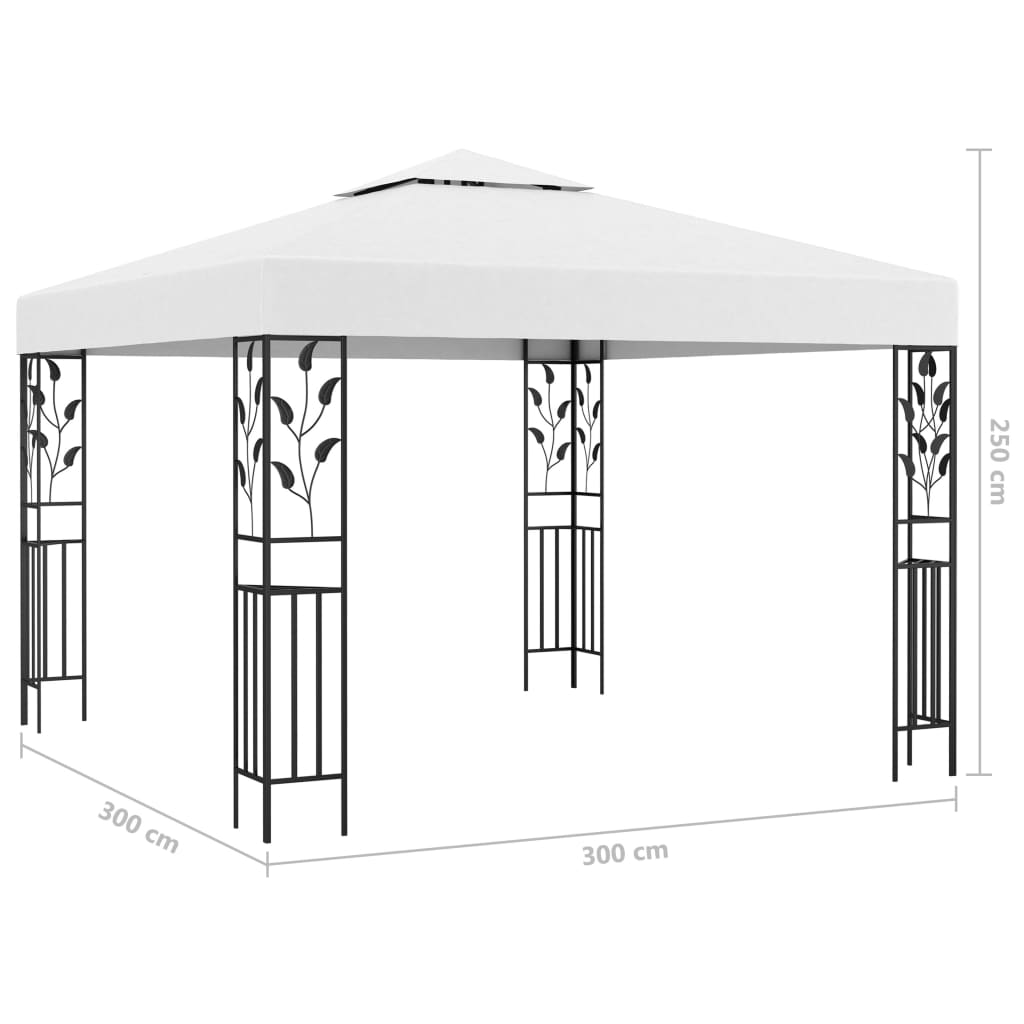 Gazebo com cordões de luzes LED 3x3 m antracite