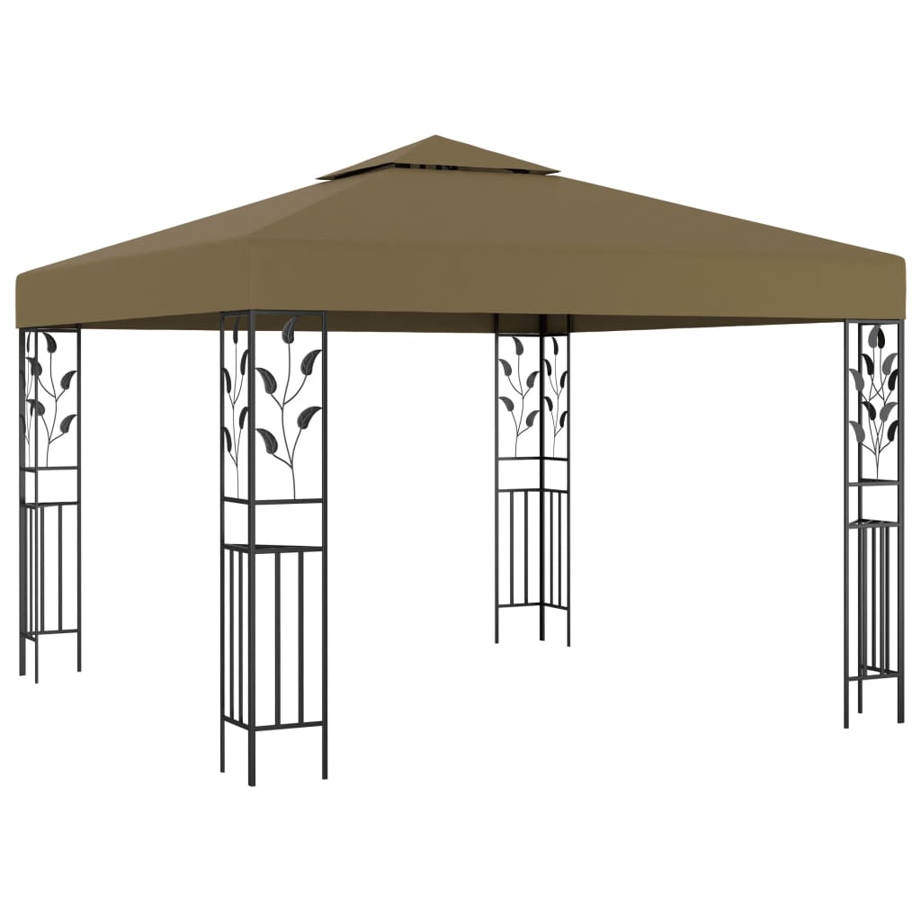 Gazebo com cordões de luzes LED 3x3 m antracite