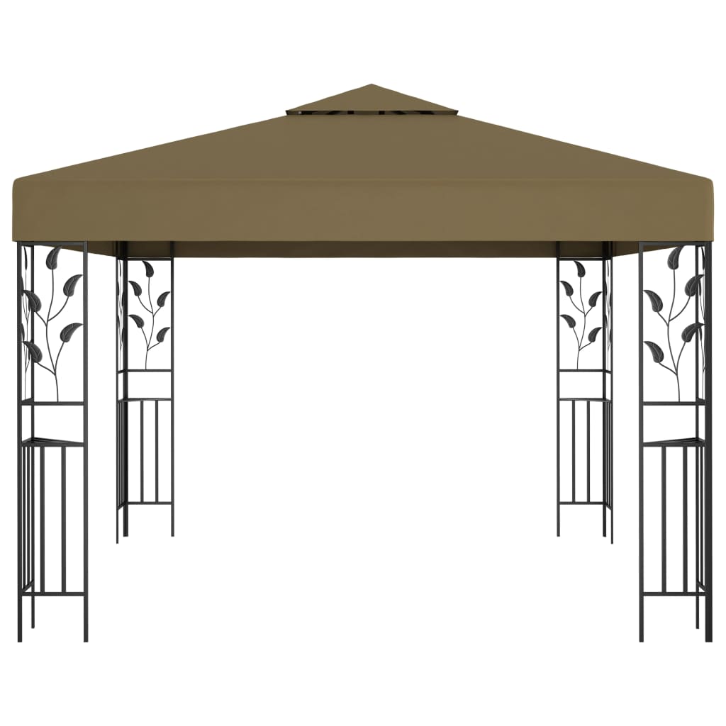 Gazebo com cordões de luzes LED 3x3 m antracite