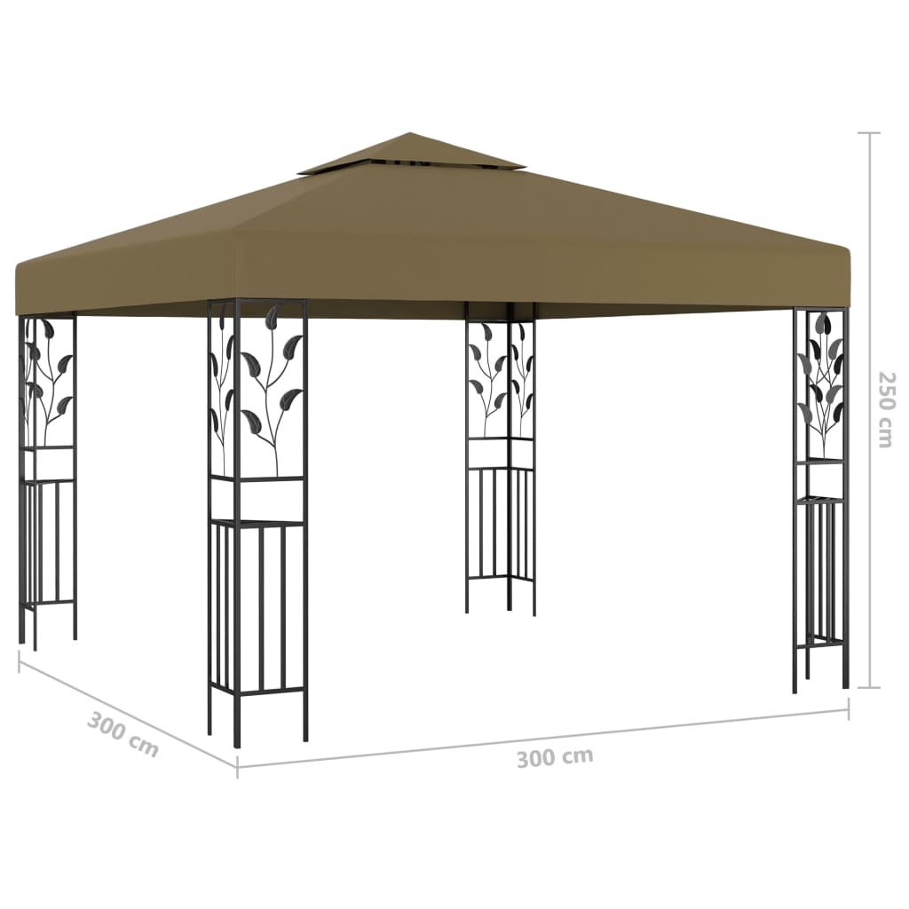 Gazebo com cordões de luzes LED 3x3 m antracite