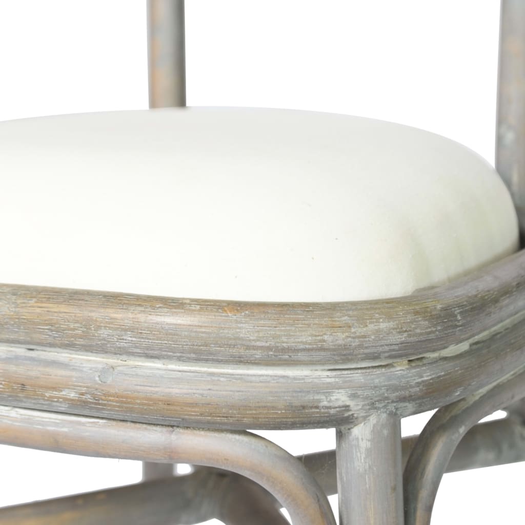 Cadeiras de jantar 4 pcs linho cinzento