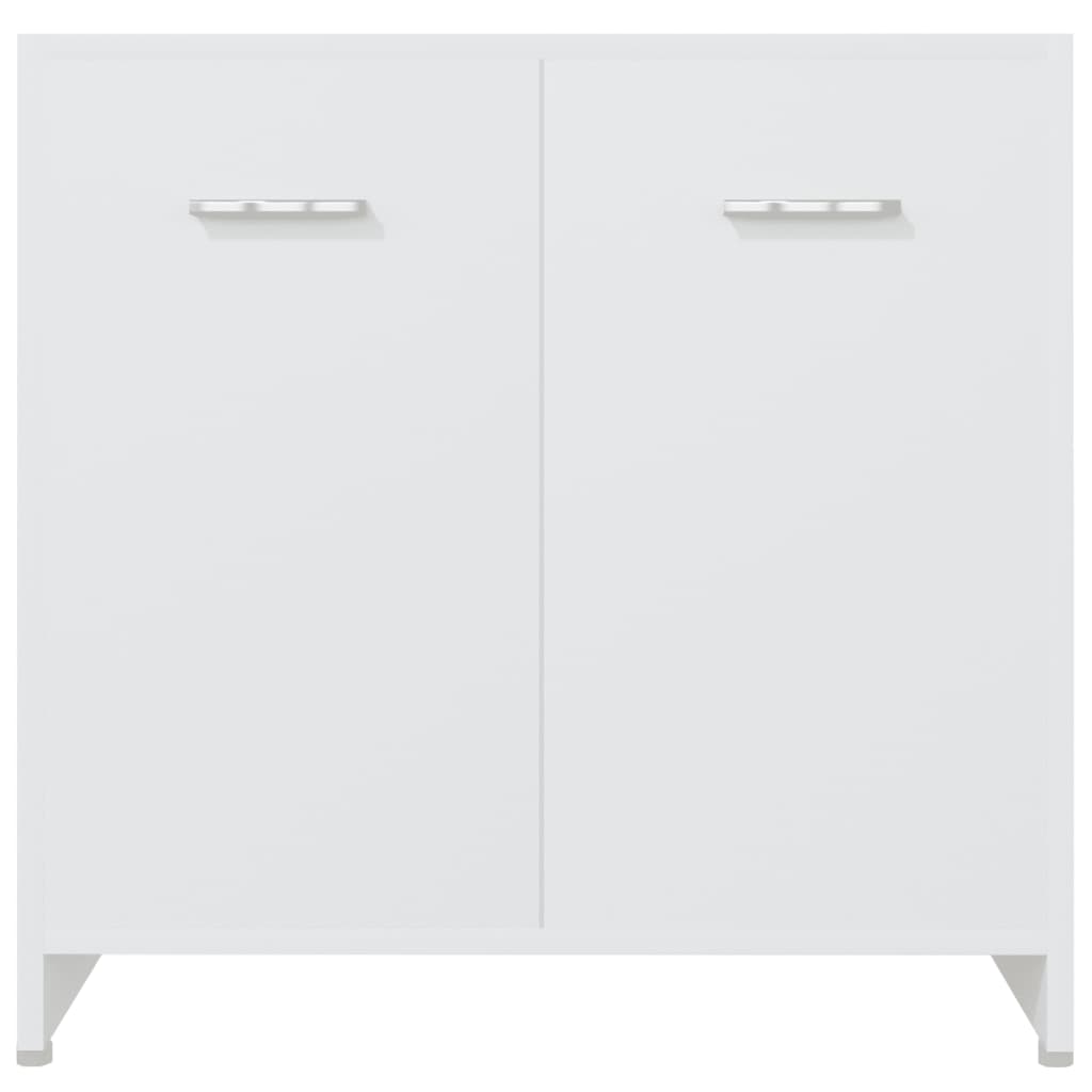 4 pcs conjunto de móveis de casa de banho branco brilhante