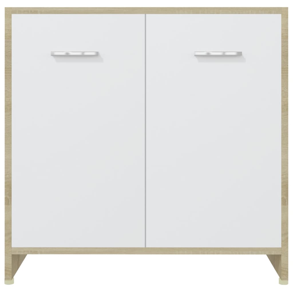 4 pcs conjunto de móveis de casa de banho branco brilhante