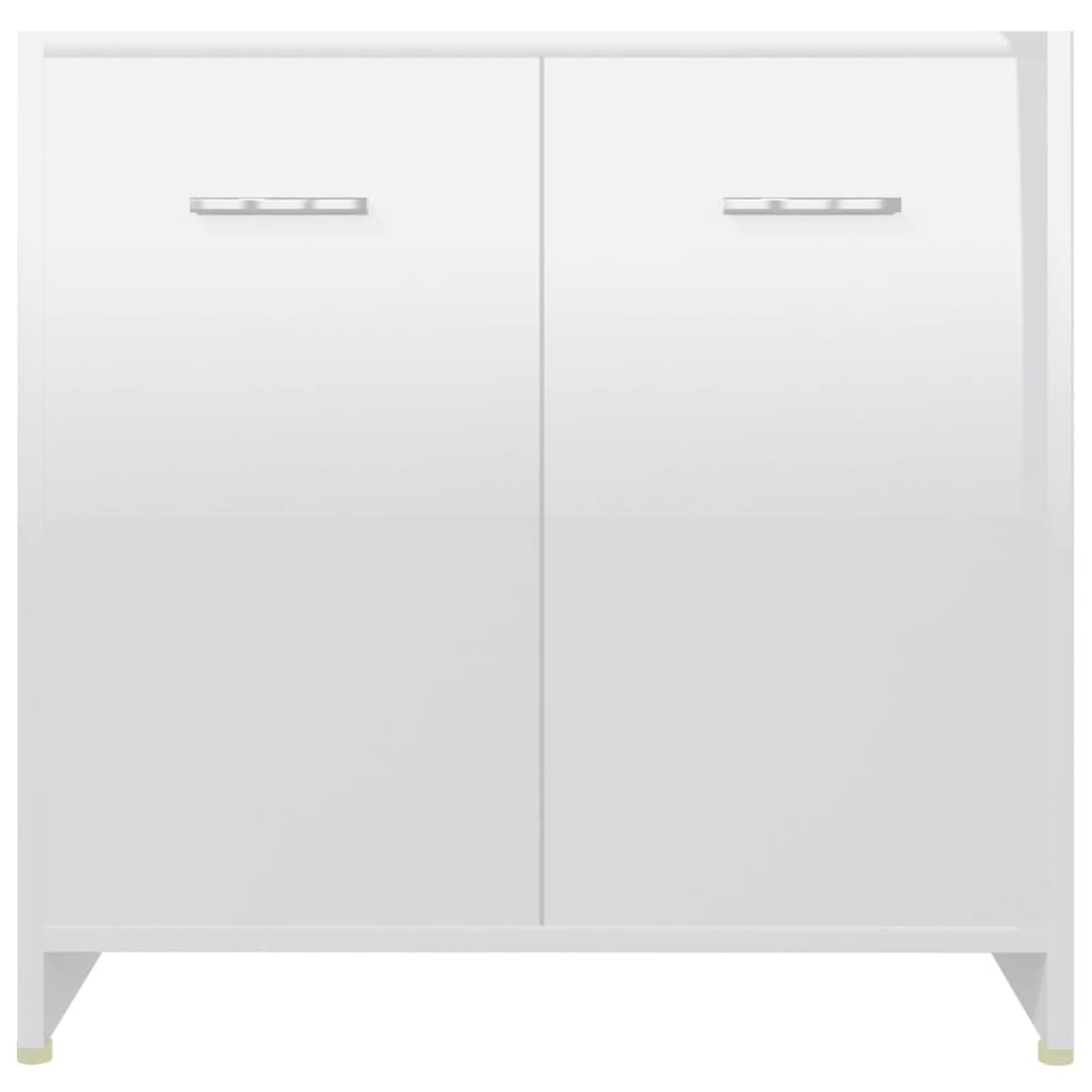 4 pcs conjunto de móveis de casa de banho branco brilhante