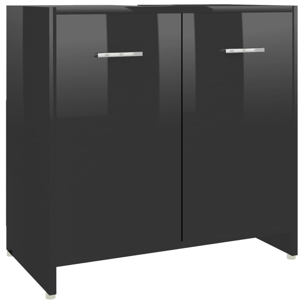 4 pcs conjunto de móveis de casa de banho branco brilhante