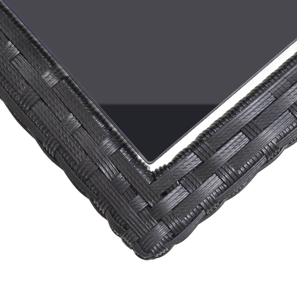 3 pcs conjunto de jantar para jardim preto