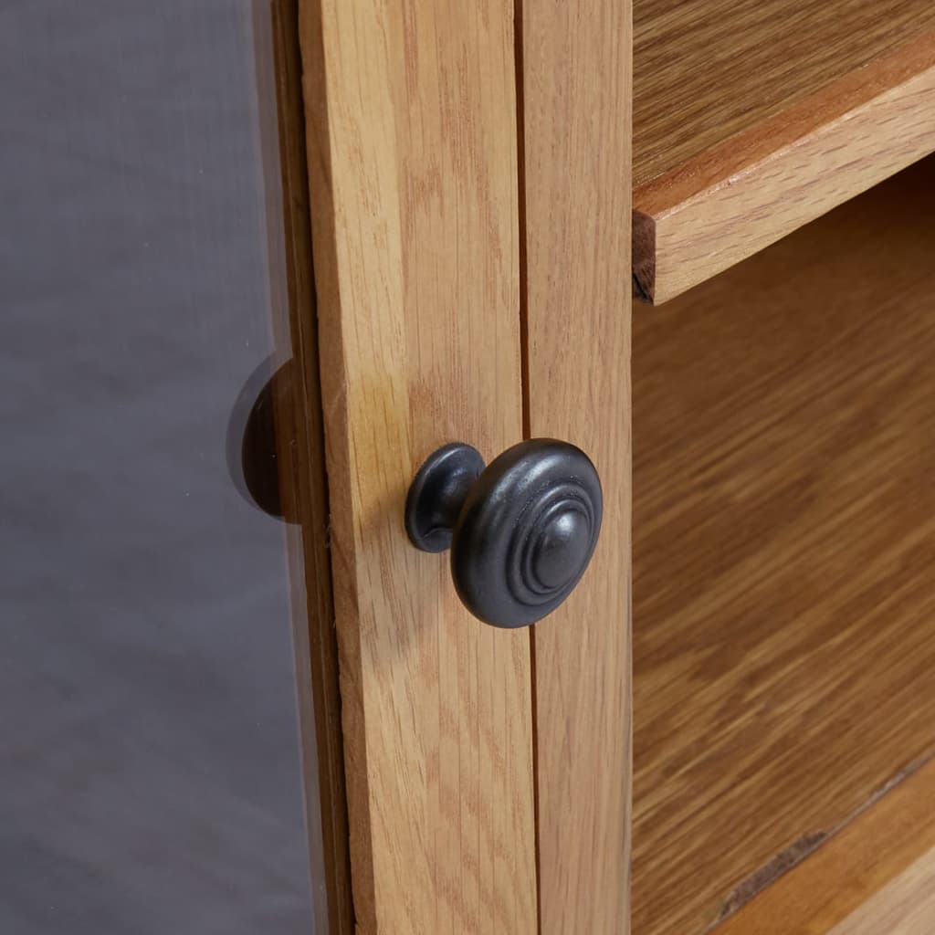 Móvel de TV 110x35x44 cm madeira de carvalho maciça