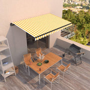 Toldo retrátil manual 450x300 cm amarelo e branco