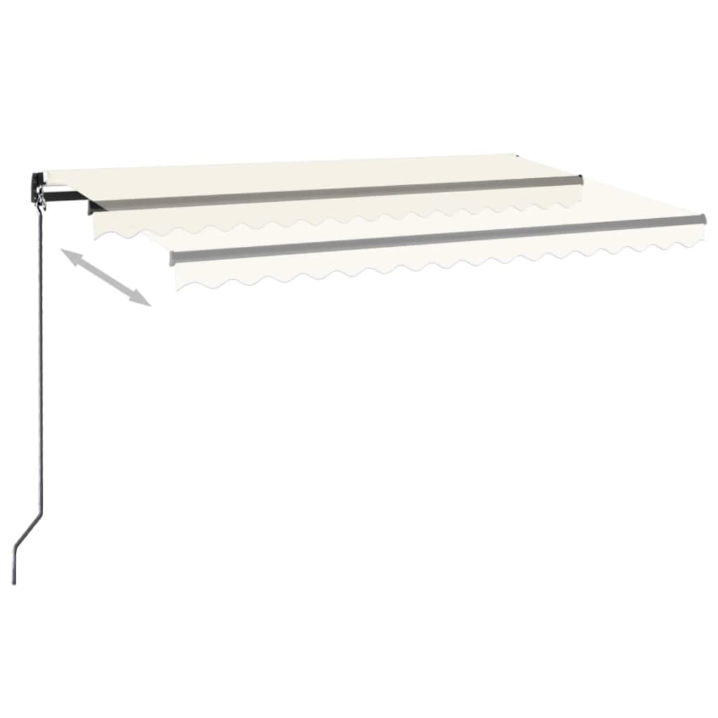 Toldo retrátil manual com LED 450x350 cm cor creme